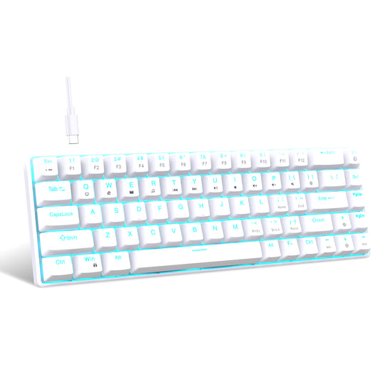 68-Key Ergonomic Mechanical Gaming Keyboard with RGB Backlighting, Hot-Swappable Blue Switches for PC and Laptop Use